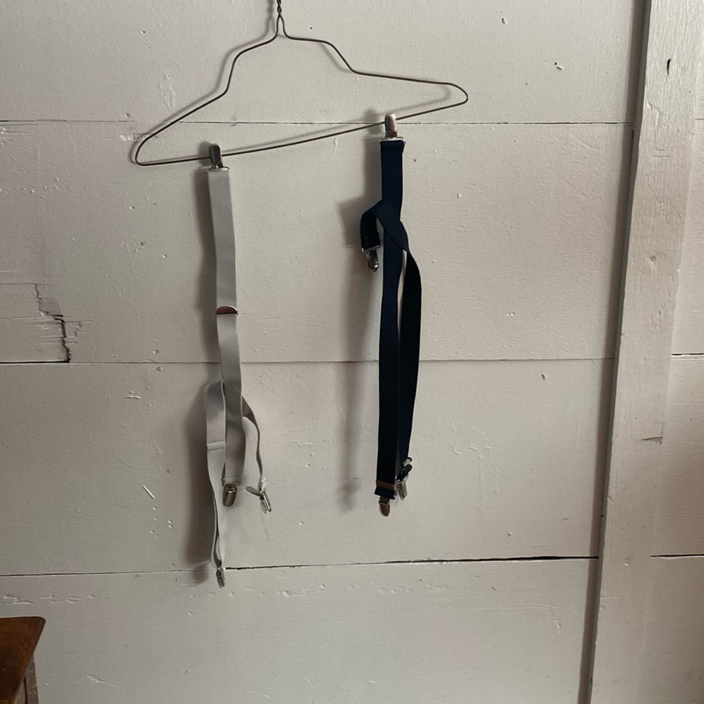 Toddler suspenders light grey black